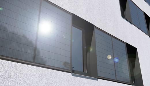 Image - Nouveau: façade ventilée avec des panneaux photovoltaïques encadrés